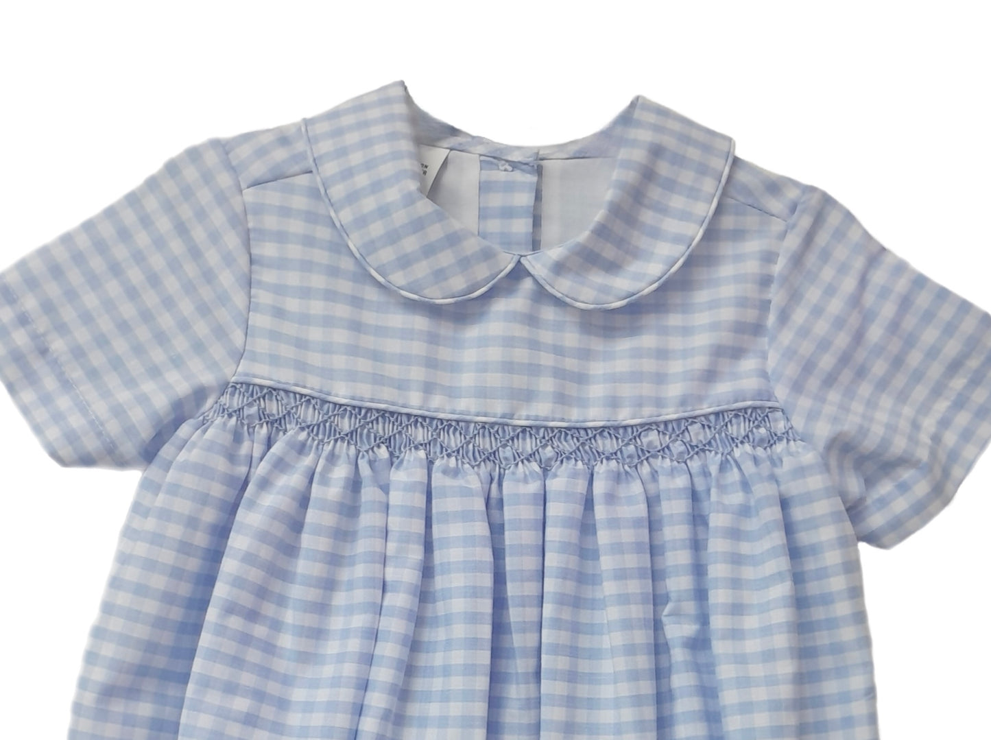 LIGHT BLUE GINGHAM SMOCKED SET