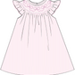 PINK BOWS SMOCKED DRESS