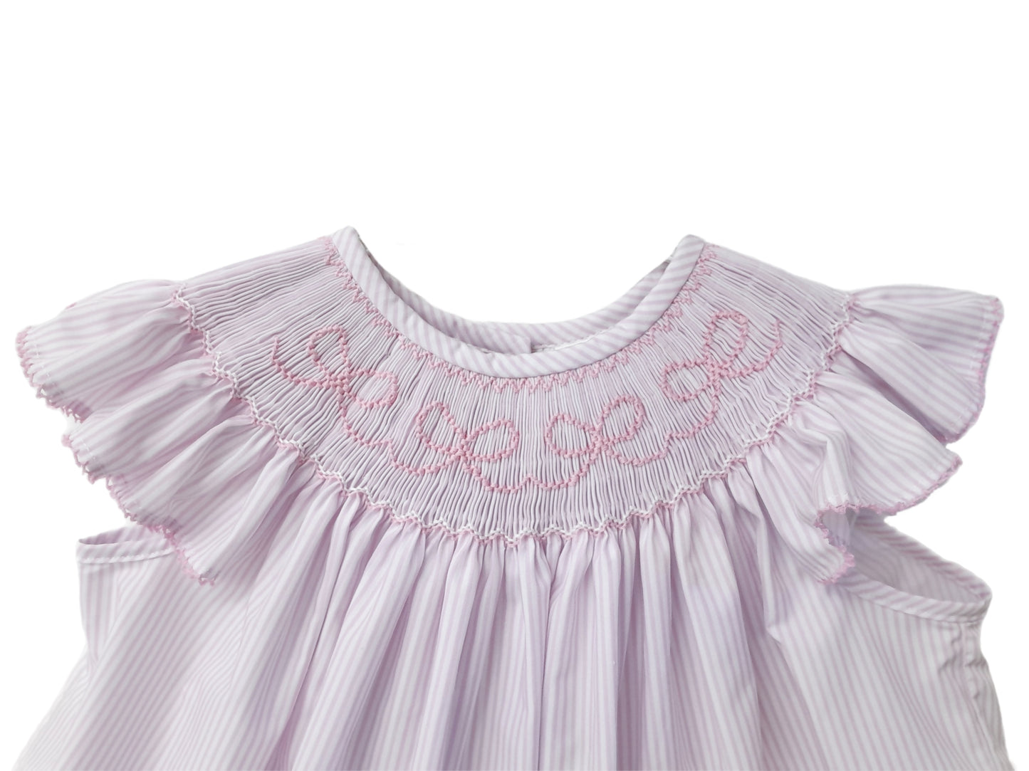 PINK BOWS SMOCKED DRESS