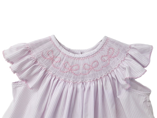 PINK BOWS SMOCKED BLOOMER SET