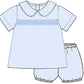 LIGHT BLUE GINGHAM SMOCKED SET