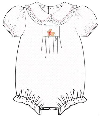 SMOCKED BUNNIES GIRL BUBBLE